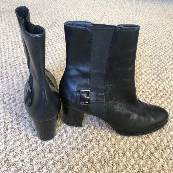 Cole Haan Black Leather Ankle Booties - Picture 4 of 7